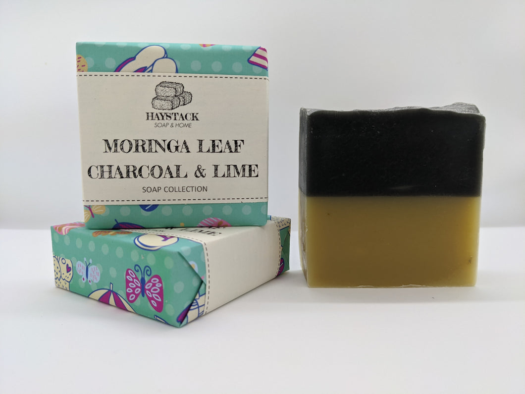 Moringa Leaf, Charcoal and Lime Soap Bar